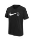 Big Boys and Girls Black Brooklyn Nets Swoosh T-Shirt