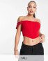 Jaded Rose Tall drape sleeve corset top in red