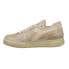 Diadora Mi Basket Row Cut Pigskin Used Lace Up Mens Beige Sneakers Casual Shoes
