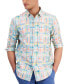 Фото #4 товара Men's Madras Plaid Long Sleeve Button-Front Shirt, Created for Macy's