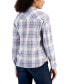 Фото #2 товара Women's Plaid Button-Down Long-Sleeve Shirt