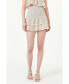 ფოტო #2 პროდუქტის Women's Embroidered Floral Crossed Tiered Mini Skirt