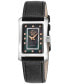 ფოტო #1 პროდუქტის Women's Luino Swiss Quartz Diamond Accents Black Handmade Italian Leather Strap Watch 23mm x 29mm