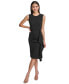 ფოტო #1 პროდუქტის Women's Sleeveless Scuba Crepe Draped Dress