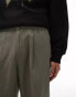 Topman extra wide trousers in khaki