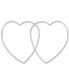 ფოტო #1 პროდუქტის Silver-Tone Large Open Heart Hoop Earrings, 2.5"