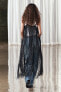 Фото #3 товара Длинное платье с бахромой ZARA
