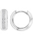 ფოტო #2 პროდუქტის Cubic Zirconia & Enamel Polished Small Hoop Earrings, 0.55"