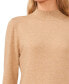 ფოტო #3 პროდუქტის Women's Imitation Pearl Trim Split Sleeve Mock Neck Sweater