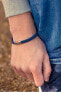 Blue leather bracelet Small Braided Blue RR-L0150-S