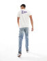 Vans camp flag back print t-shirt in off white trail pack