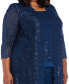 Фото #2 товара 3-Pc. Plus Size Sequined Lace Pantsuit & Shell