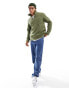 Jack & Jones fleece 1/4 zip in khaki Staubolivgrün, M - Chest 100cm - фото #3