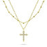 Stylish double gold plated necklace NCL93Y