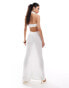 Murci textured high neck sleeveless cut out maxi dress in white