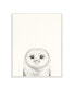 Owl Portrait Gray Drawing Design Art, 13" x 19"