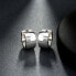 Wide ring steel earrings