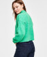 Фото #2 товара Women's Boxy Cropped Long Sleeve Mock Neck Sweater