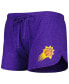 ფოტო #5 პროდუქტის Women's Heather Black, Heather Purple Phoenix Suns Team Raglan Long Sleeve T-shirt and Shorts Sleep Set