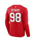 ფოტო #2 პროდუქტის Men's Connor Bedard Red Chicago Blackhawks Authentic Stack Name and Number Long Sleeve T-shirt