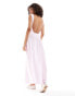 Фото #4 товара ASOS DESIGN maxi dress with poplin skirt light pink