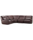 Фото #1 товара CLOSEOUT! Dextan Leather 6-Pc. Sectional with 3 Power Recliners and 1 USB Console, Created for Macy's