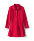 Little Girls School Uniform Long Sleeve Mesh Pleated Polo Dress