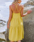 Фото #2 товара Women's Sunshine Yellow Scoop Neck Sleeveless Midi Beach Dress