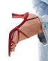 Фото #4 товара Stradivarius strappy detail barely there heel in red