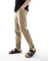 ASOS DESIGN slim pull on trouser in khaki Зеленый, 2XS - W28 - фото #8