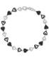 Black Spinel Open Heart Link Bracelet (1-1/2 ct. t.w.) in Sterling Silver