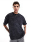 ASOS DESIGN oversized t-shirt in heavyweight 220gsm washed black with NYC back print