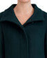 Womens Stand-Collar Single-Breasted Wool Blend Coat