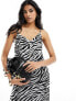 Фото #5 товара Object slinky maxi slip dress in zebra print