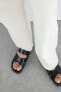 Flat strappy slider sandals