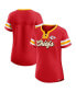 ფოტო #1 პროდუქტის Women's Red Kansas City Chiefs Original State Lace-Up T-shirt