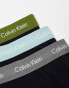 Calvin Klein 3-pack trunks with coloured waistband in black