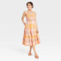 Фото #1 товара Women's Sleeveless Smocked Linen Midi Sundress - Universal Thread