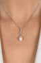 Фото #3 товара Beautiful silver necklace with genuine pearl NCL130W