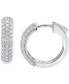 ფოტო #1 პროდუქტის Lab Grown Diamond Pavé Small Hoop Earrings (1 ct. t.w.) in Sterling Silver