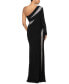 Фото #2 товара Women's One-Shoulder Beaded-Contrast Gown
