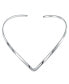 ფოტო #1 პროდუქტის Basic Simple Slider Choker V Shape Collar Statement Necklace For Women .925 Silver Sterling Add Your Pendant 3.5MM