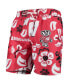 Men's Red Wisconsin Badgers Floral Volley Swim Trunks
