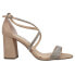 Фото #1 товара Nina Henesi Rhinestone Block Heels Evening Womens Beige Dress Sandals HENESI-26