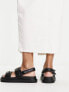 Stradivarius cross strap buckle chunky sandal in black