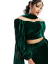 Kanya London velvet bustier in emerald green