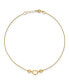 ფოტო #1 პროდუქტის Polished Heart Anklet in 14k Yellow Gold