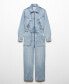 ფოტო #4 პროდუქტის Women's Zipper Denim Jumpsuit