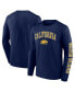 Фото #1 товара Men's Navy Cal Bears Distressed Arch Over Logo Long Sleeve T-shirt