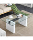 Glass Coffee Table with White Decorative Columns - Ct-1546